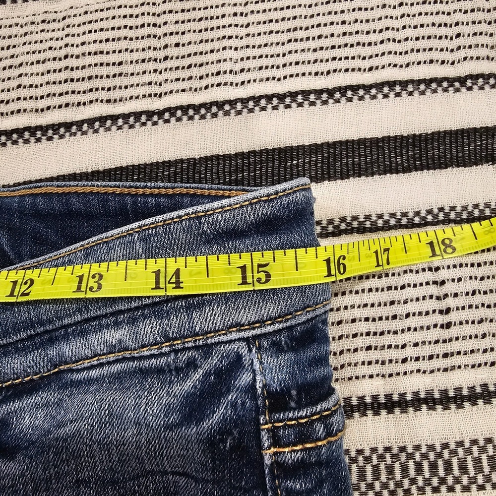 BUCKLE BLACK Fit No 75 Ankle Skinny Jeans Distressed Blue Wash Size 30x27 - Picture 7 of 9
